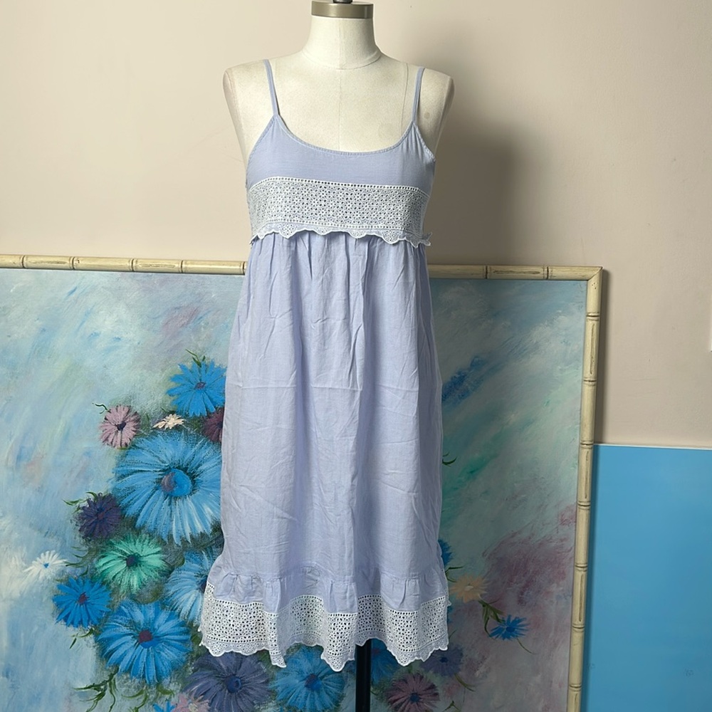 Rachel Ashwell The Prairie Lavender Chemise Cotton gingham pattern XS